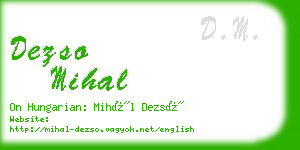 dezso mihal business card